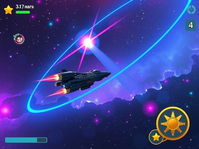 Star Sailor gameplay screenshot showing spaceship in nebula